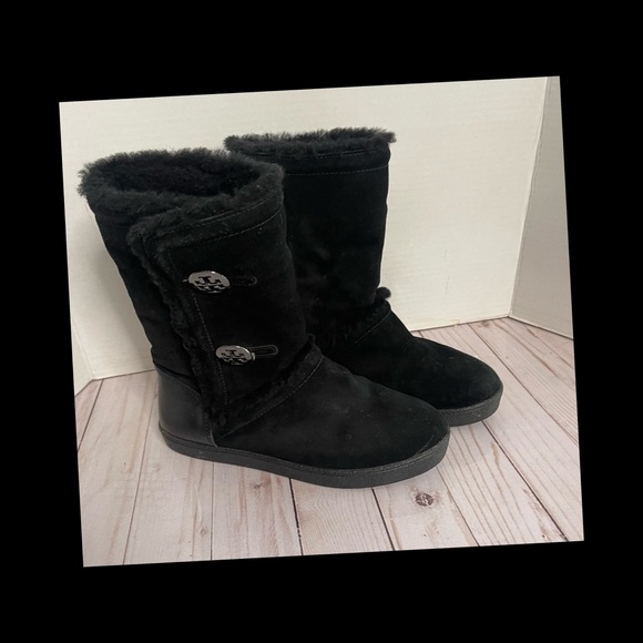 Tory Burch authentic suede shearling black boots - Picture 1 of 11